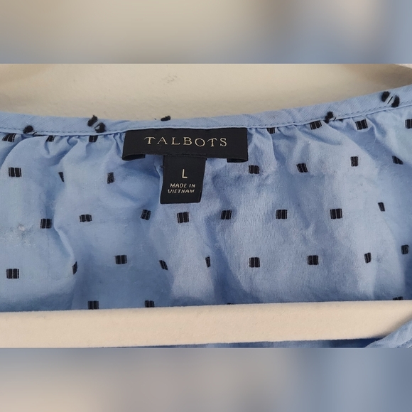 Talbots Swiss Dot Scoop Neck Blouse - Picture 5 of 8